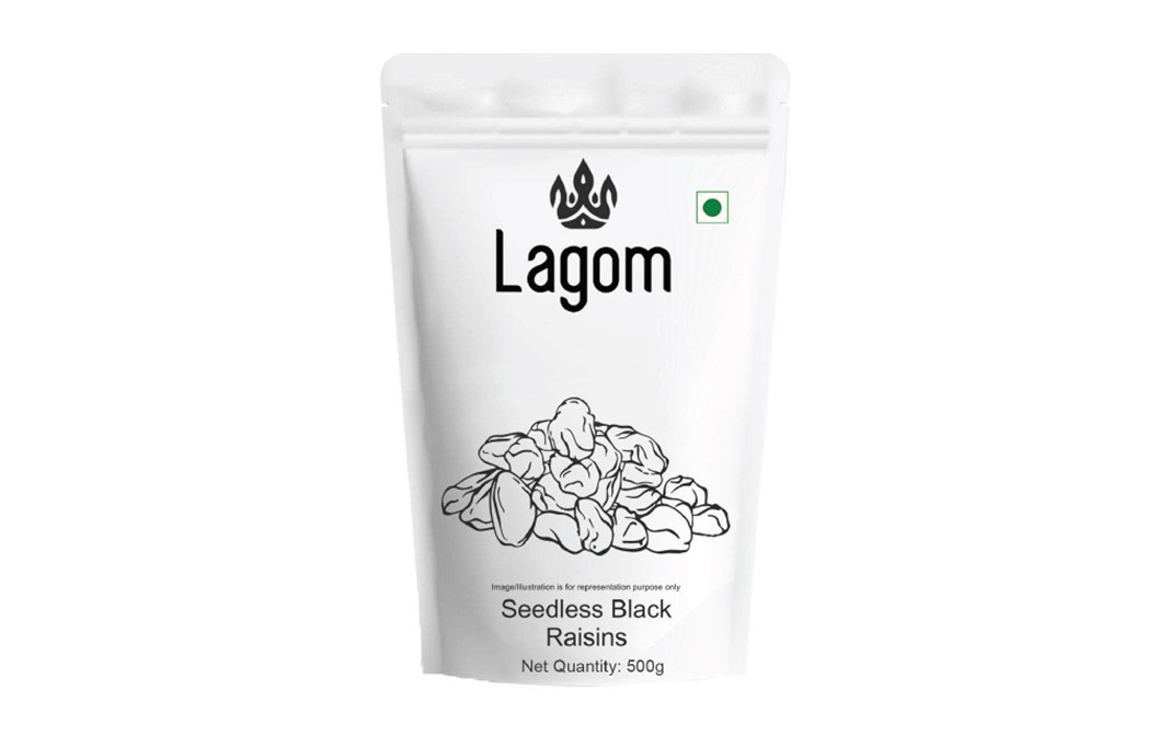 Lagom Seedless Black Raisins    Pack  500 grams
